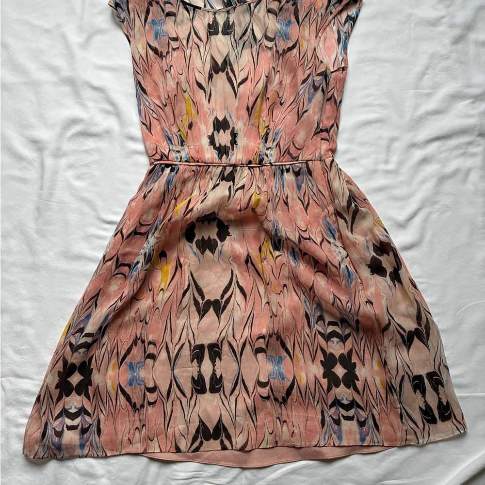 J. Crew Pink and Black Patterned Mini Dress